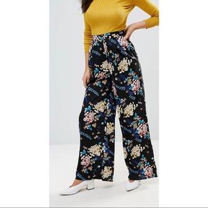 INFLUENCE FLORAL PRINT WIDE LEG PANTS